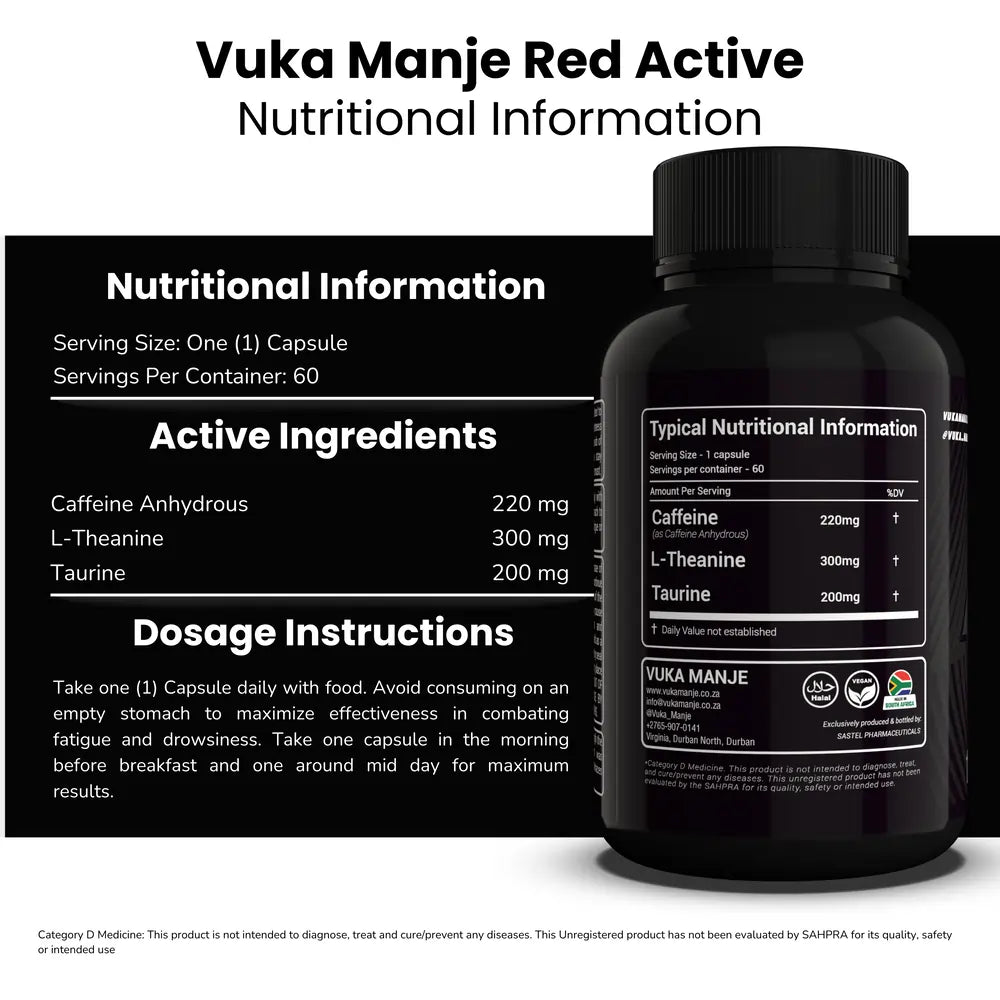 Vuka Manje Red Active (Fat Burner + Energy) 