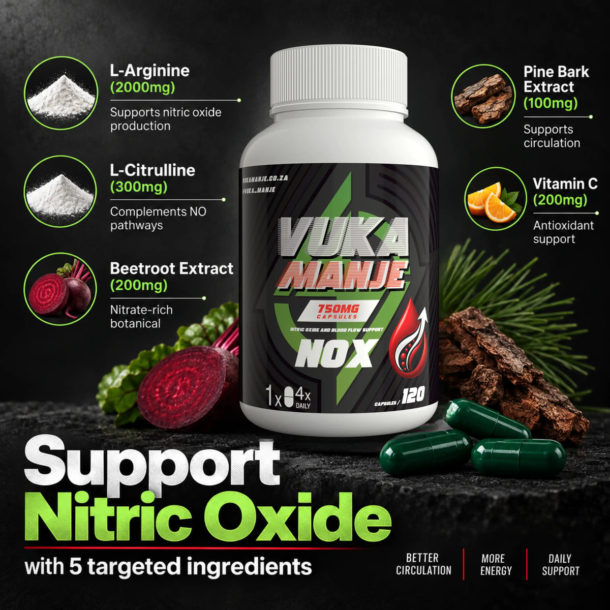 NOX (Nitric Oxide & Blood Flow Support)