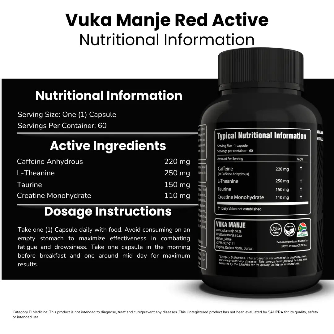 Vuka Manje™ Red Active (Vetverbrander + Energie)