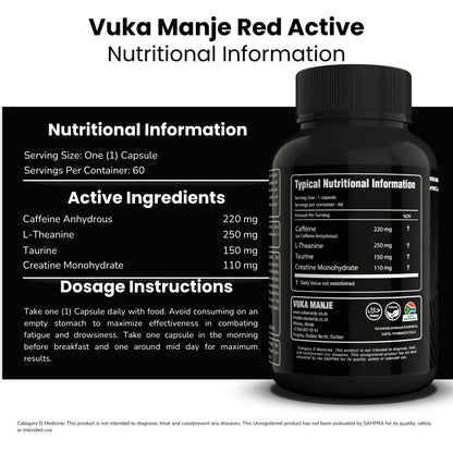 Vuka Manje™ Red Active (Vetverbrander + Energie)